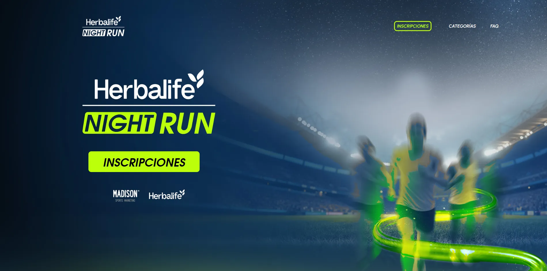 Portada de la web Herbalife Night Run